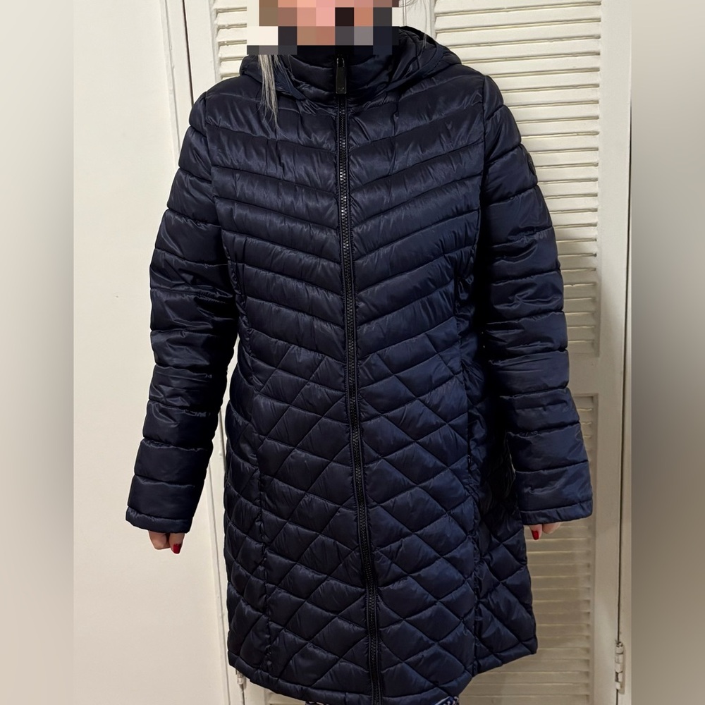 CALVIN KLEIN Women's Premium Down Hooded Packable Puffer Coat XL